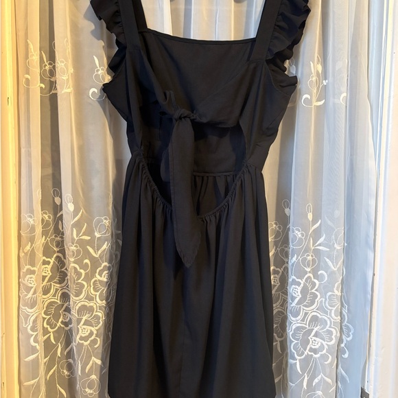 Black Ruffle Mini Dress - Picture 2 of 2